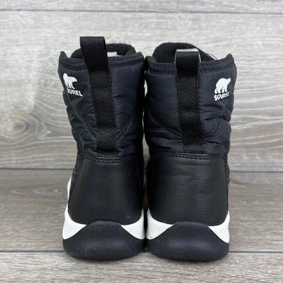 Sorel Whitney II Short Lace Warm Waterproof Little Girl Sz 3 Black Snow Boots - Picture 4 of 12
